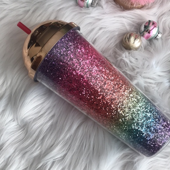🎄Rainbow glitter tumbler with straw🌈🌈🌈 - Picture 3 of 6